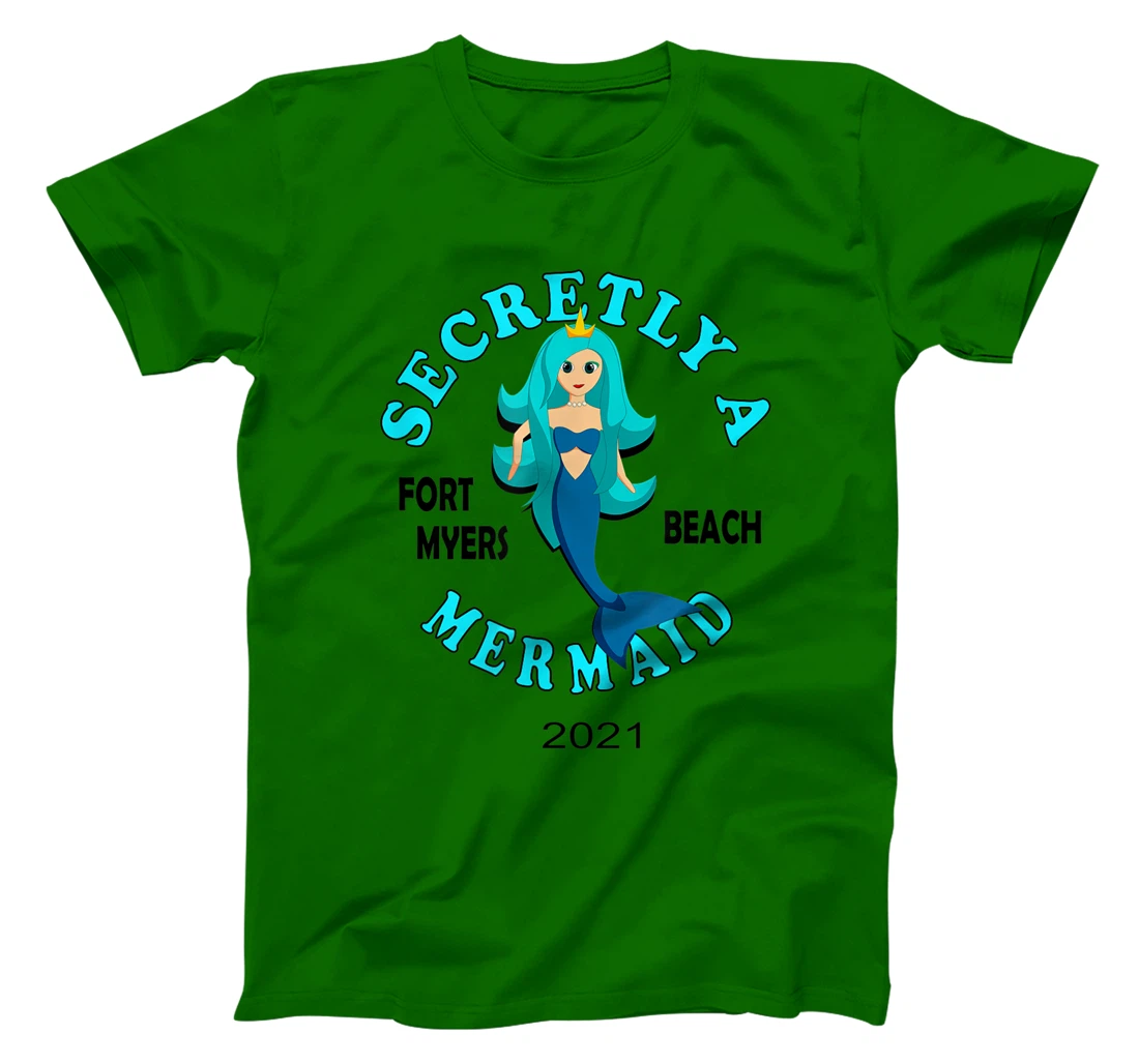 Womens Secretly A Mermaid Fort Myers Beach Vacation 2021 Girl T-Shirt, Kid T-Shirt and Women T-Shirt