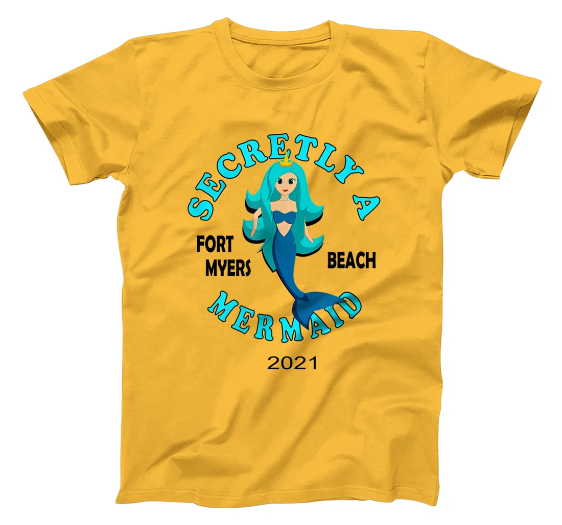 Womens Secretly A Mermaid Fort Myers Beach Vacation 2021 Girl T-Shirt, Kid T-Shirt and Women T-Shirt