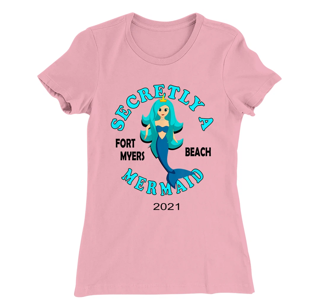 Womens Secretly A Mermaid Fort Myers Beach Vacation 2021 Girl T-Shirt, Kid T-Shirt and Women T-Shirt
