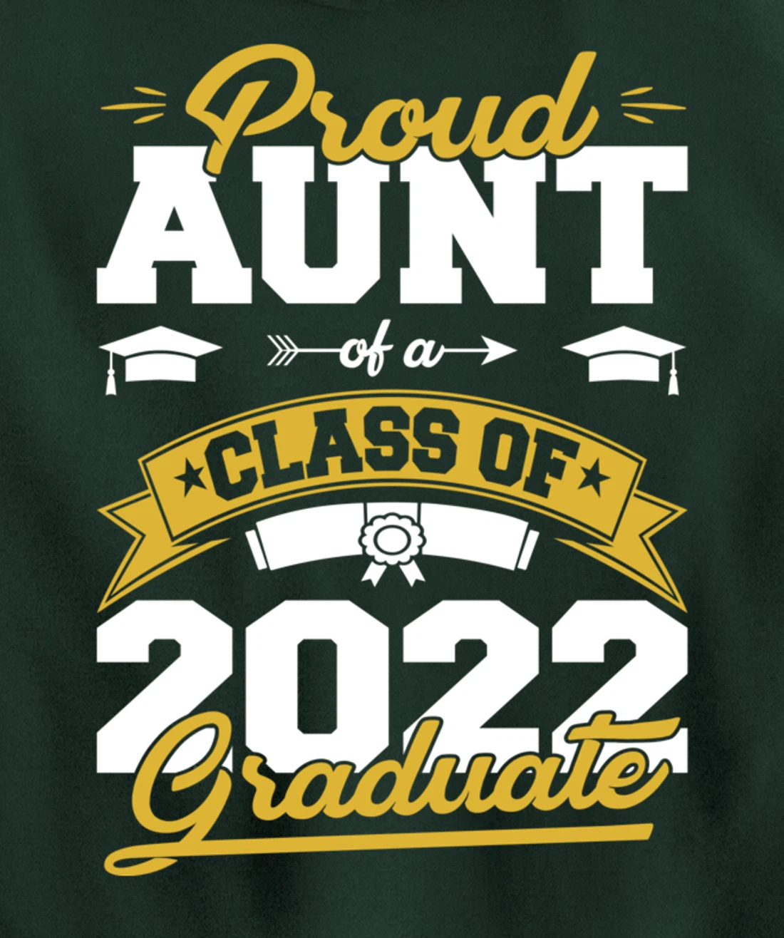 Graduation Gifts Proud Aunt Of A Class Of 2022 Graduate Pullover Hoodie