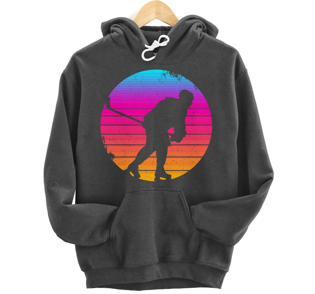 Ice Hockey Winter Sports Player Coach Retro Vintage Pullover Hoodie