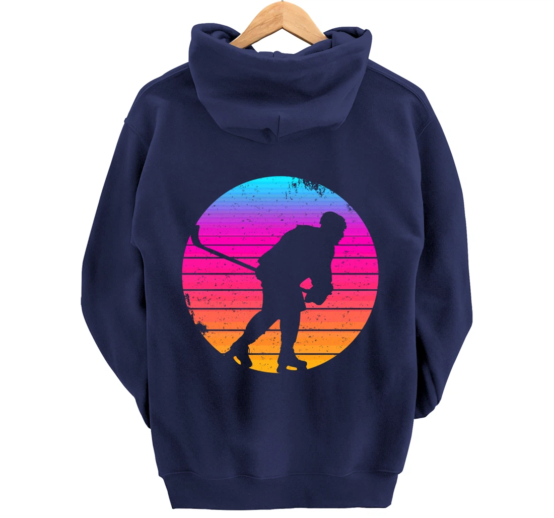 Ice Hockey Winter Sports Player Coach Retro Vintage Pullover Hoodie