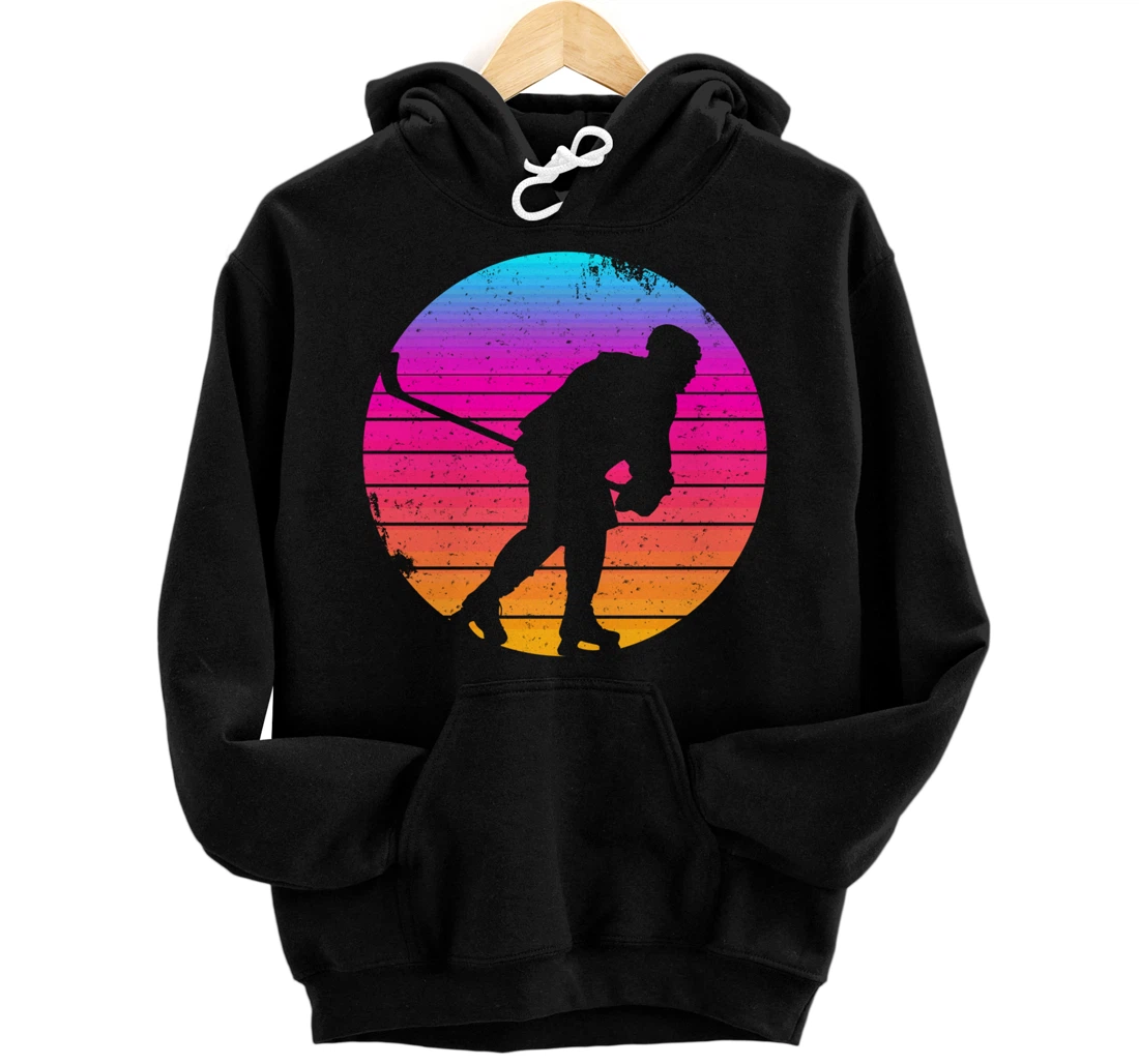Ice Hockey Winter Sports Player Coach Retro Vintage Pullover Hoodie