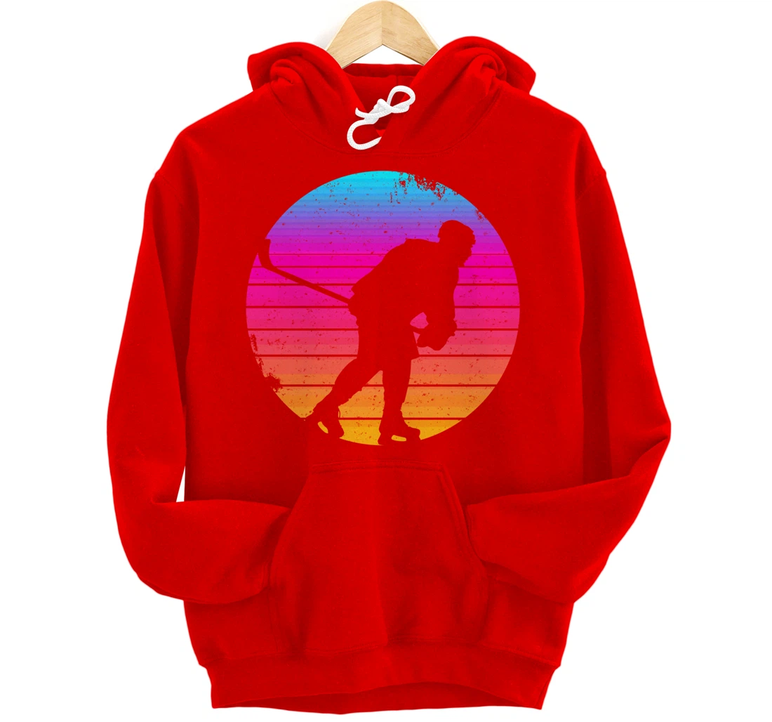 Ice Hockey Winter Sports Player Coach Retro Vintage Pullover Hoodie