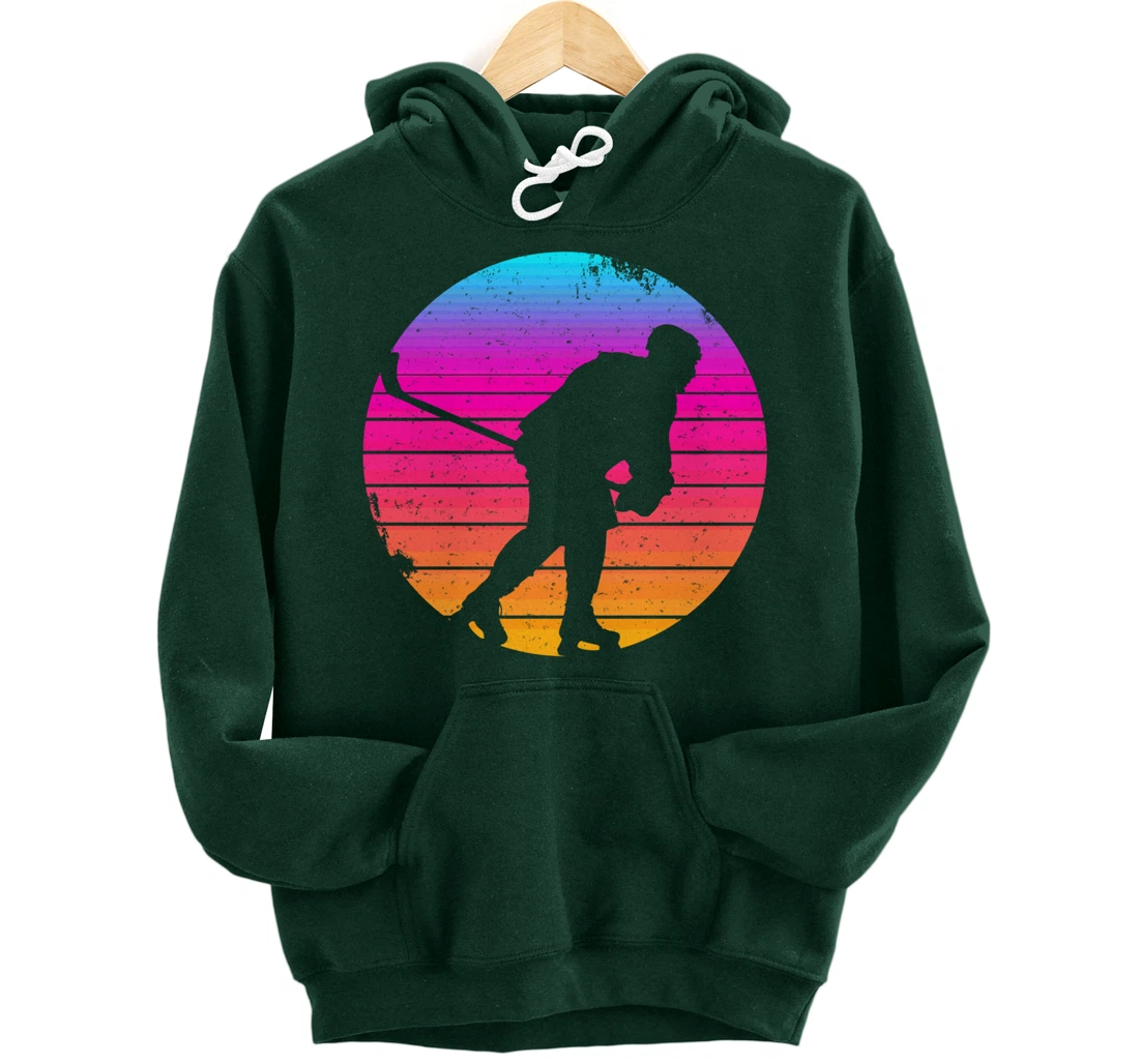 Ice Hockey Winter Sports Player Coach Retro Vintage Pullover Hoodie