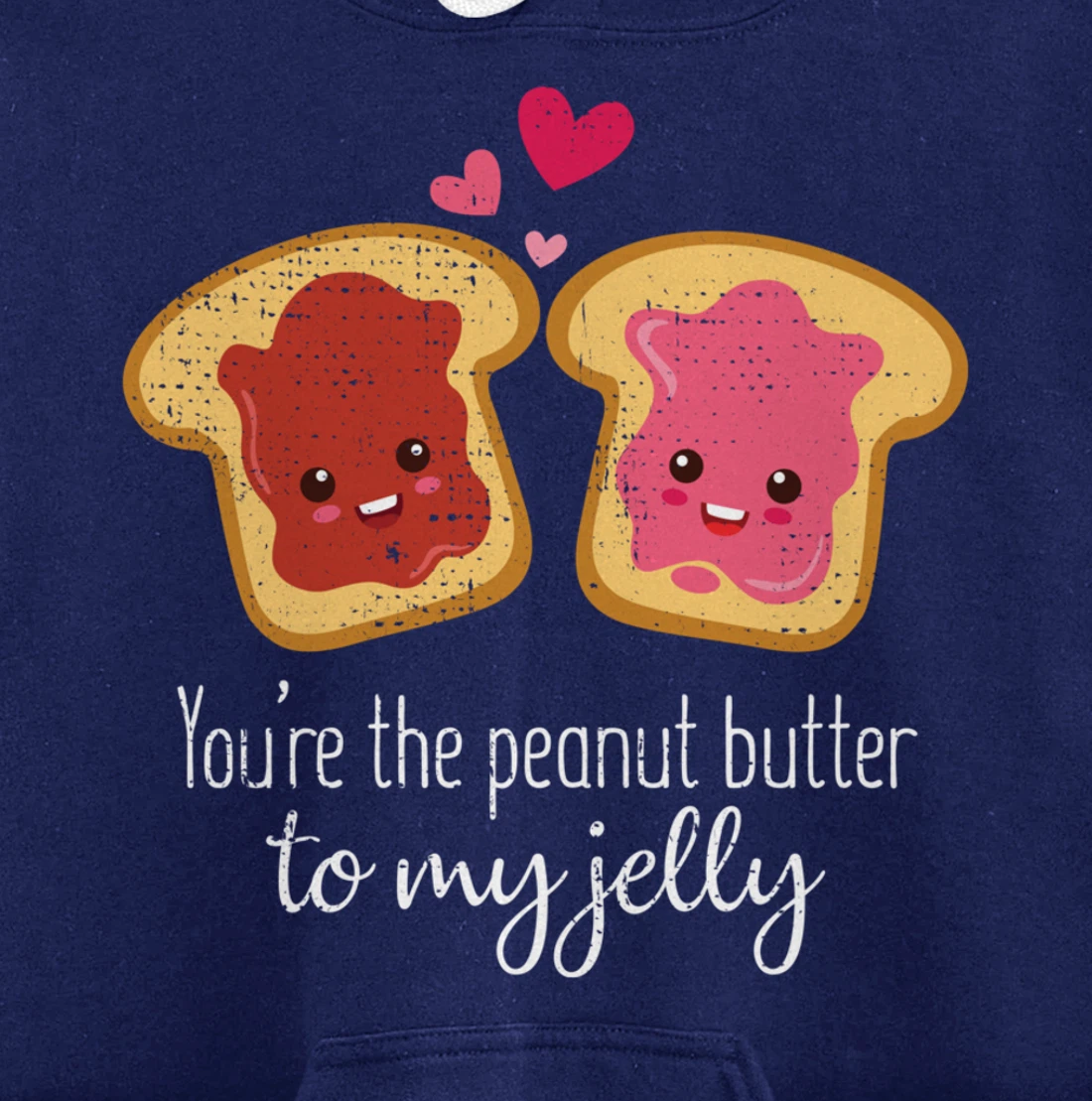 Funny Cute Jelly Sandwich Kawaii Valentines Couple Retro Pullover Hoodie