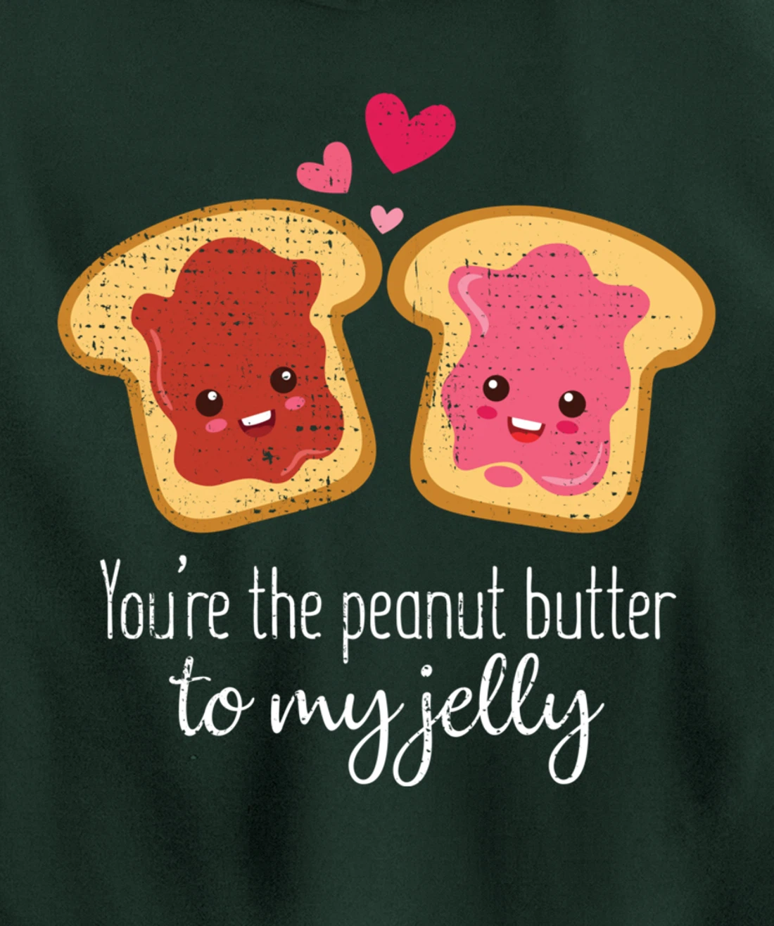 Funny Cute Jelly Sandwich Kawaii Valentines Couple Retro Pullover Hoodie