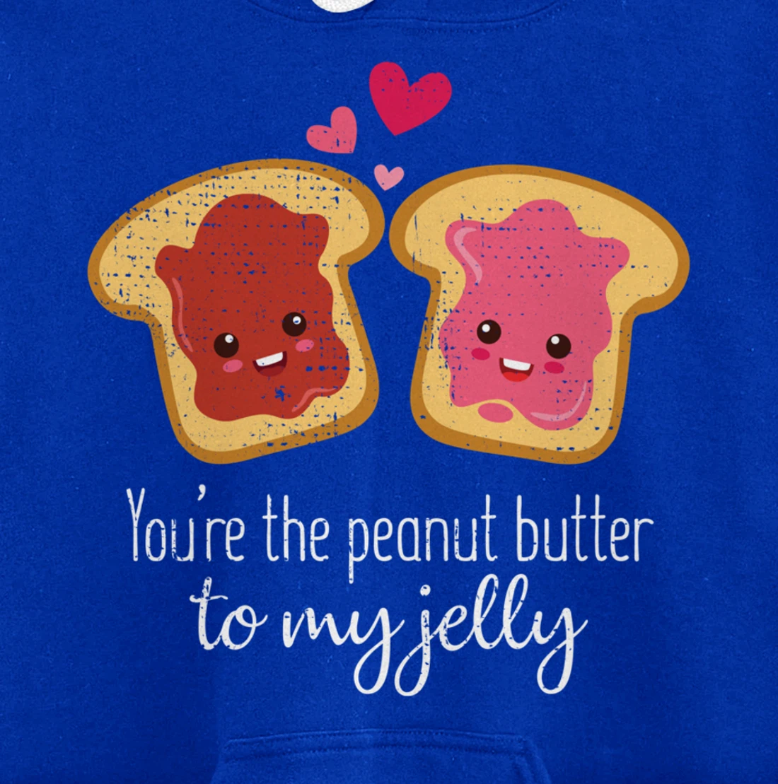 Funny Cute Jelly Sandwich Kawaii Valentines Couple Retro Pullover Hoodie