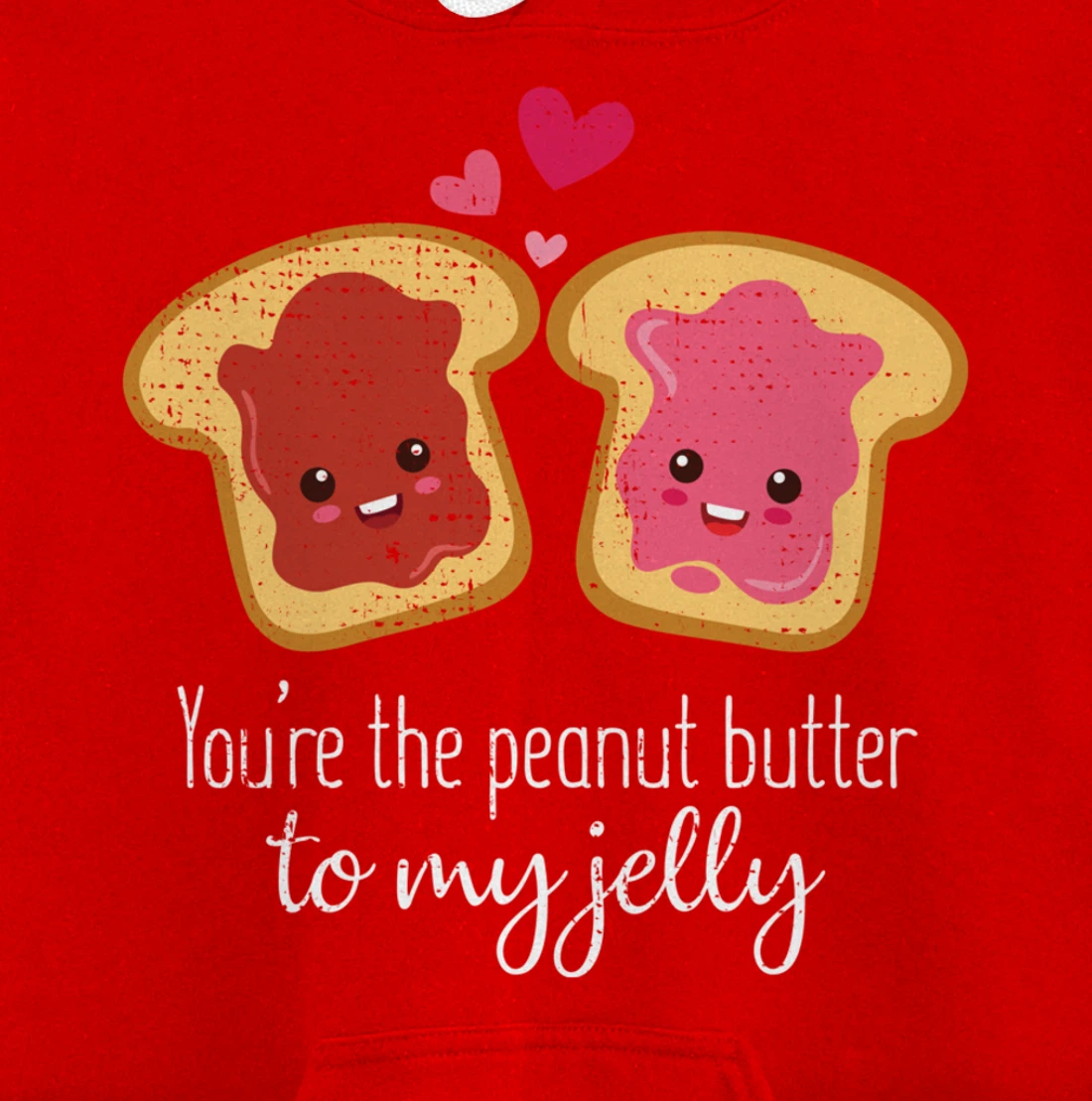 Funny Cute Jelly Sandwich Kawaii Valentines Couple Retro Pullover Hoodie