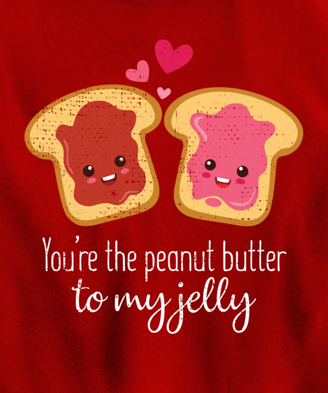 Funny Cute Jelly Sandwich Kawaii Valentines Couple Retro Pullover Hoodie