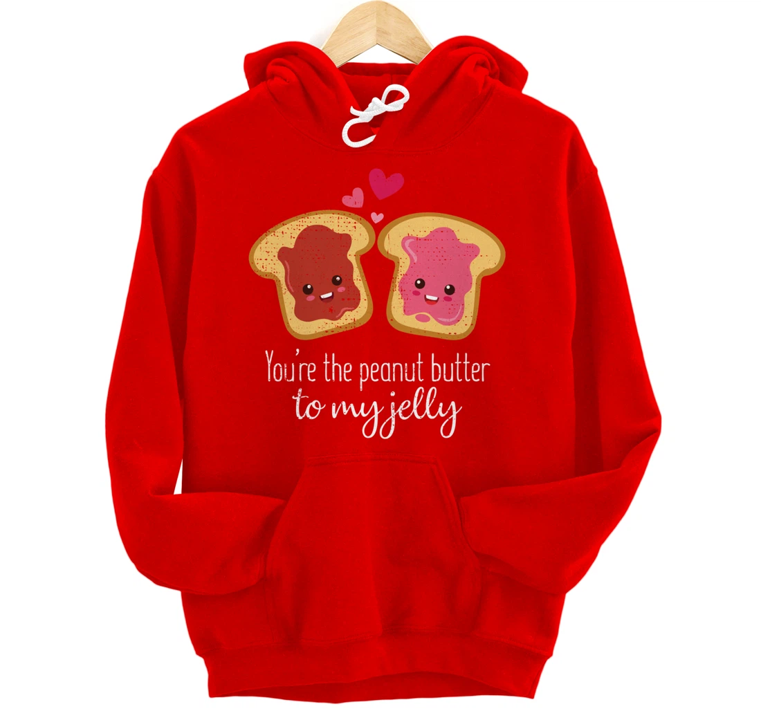 Funny Cute Jelly Sandwich Kawaii Valentines Couple Retro Pullover Hoodie