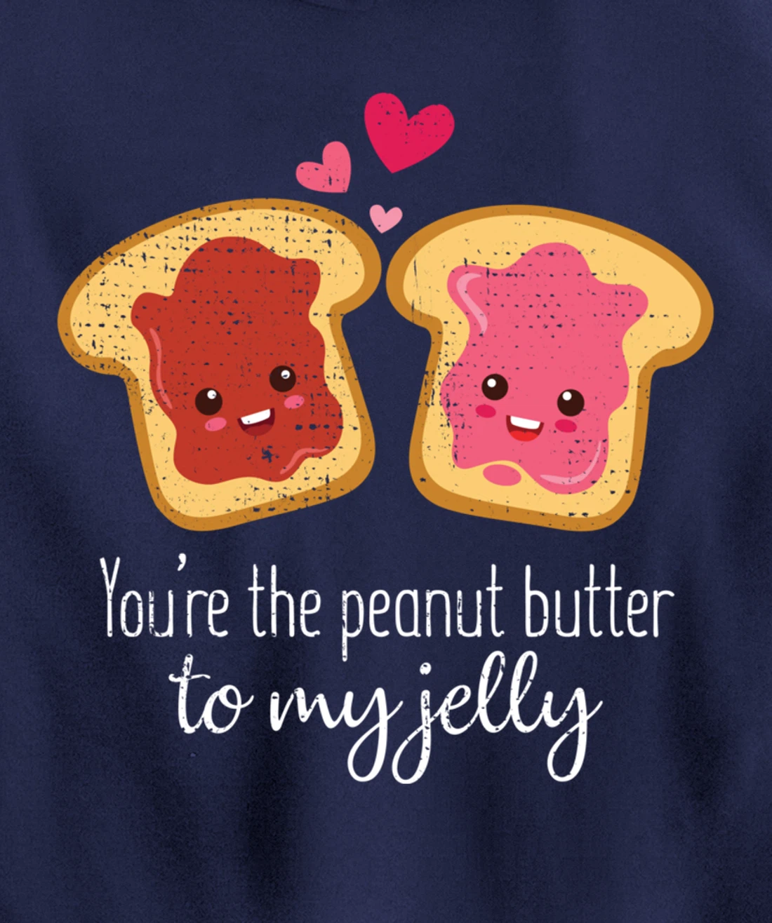 Funny Cute Jelly Sandwich Kawaii Valentines Couple Retro Pullover Hoodie