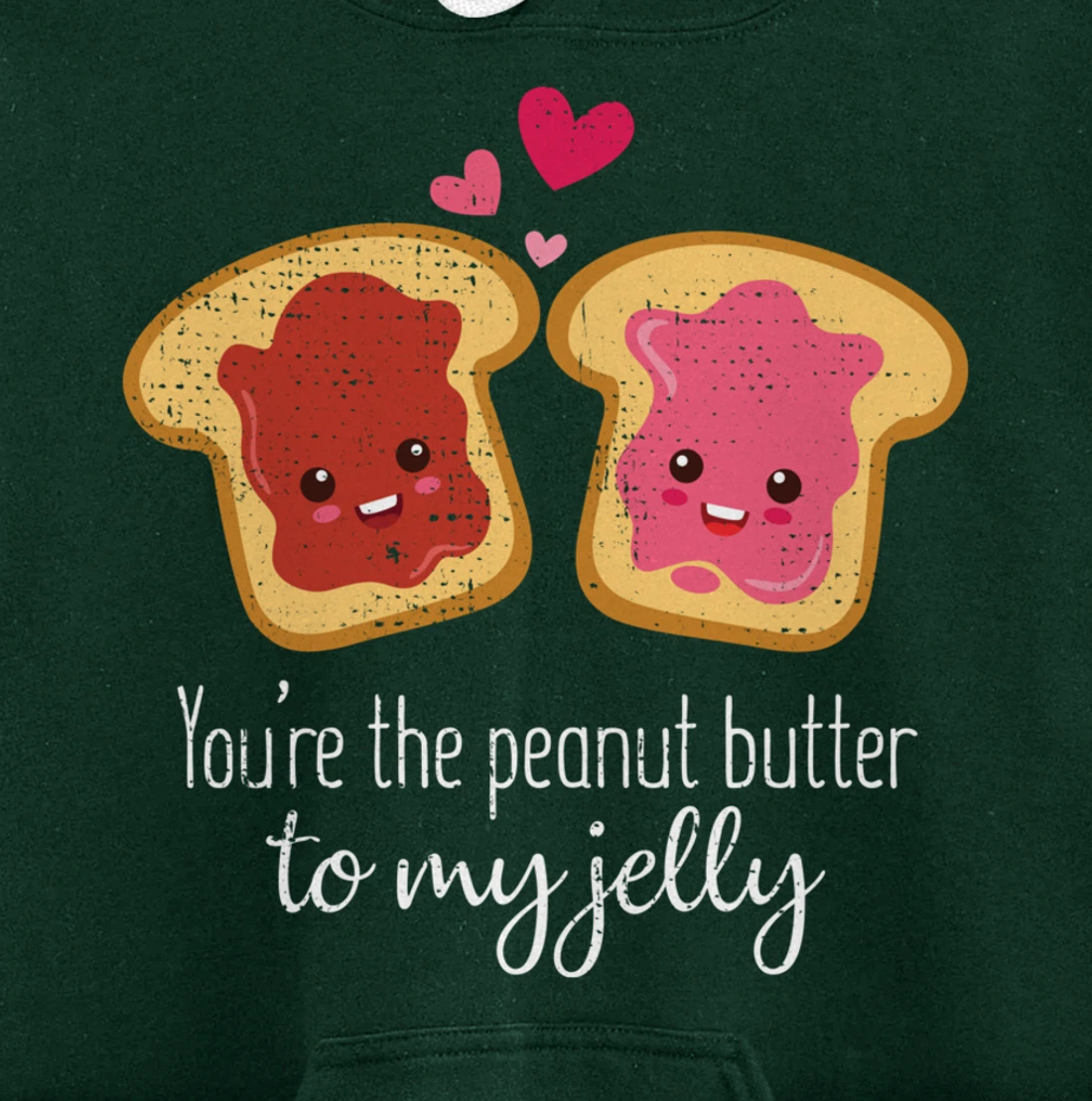 Funny Cute Jelly Sandwich Kawaii Valentines Couple Retro Pullover Hoodie