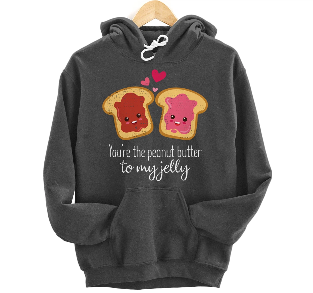 Funny Cute Jelly Sandwich Kawaii Valentines Couple Retro Pullover Hoodie