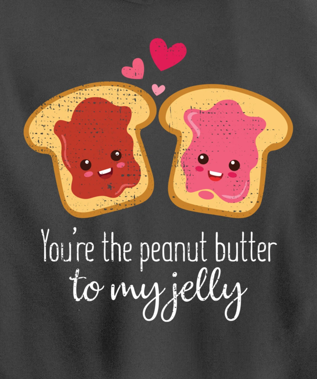 Funny Cute Jelly Sandwich Kawaii Valentines Couple Retro Pullover Hoodie