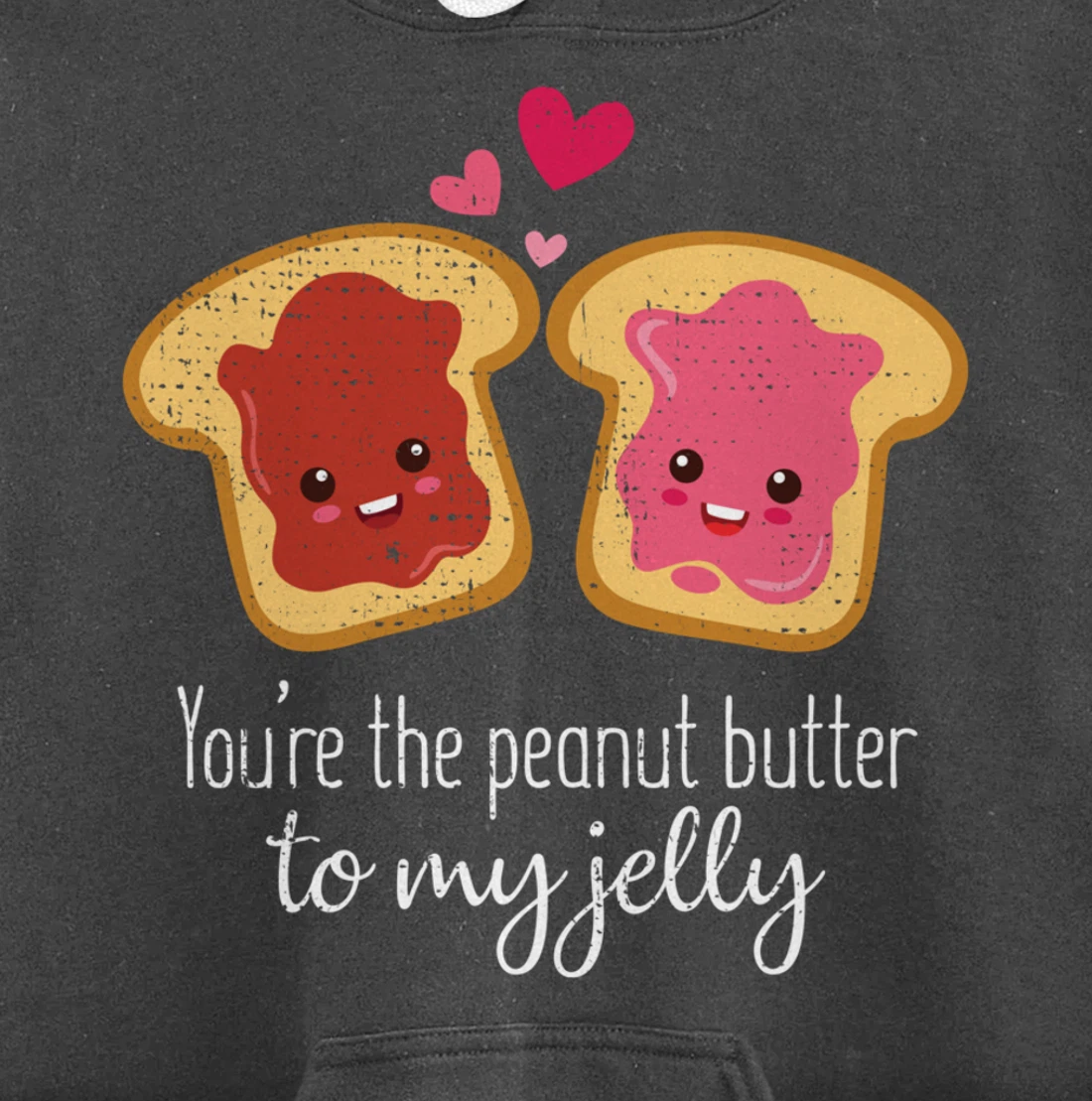 Funny Cute Jelly Sandwich Kawaii Valentines Couple Retro Pullover Hoodie