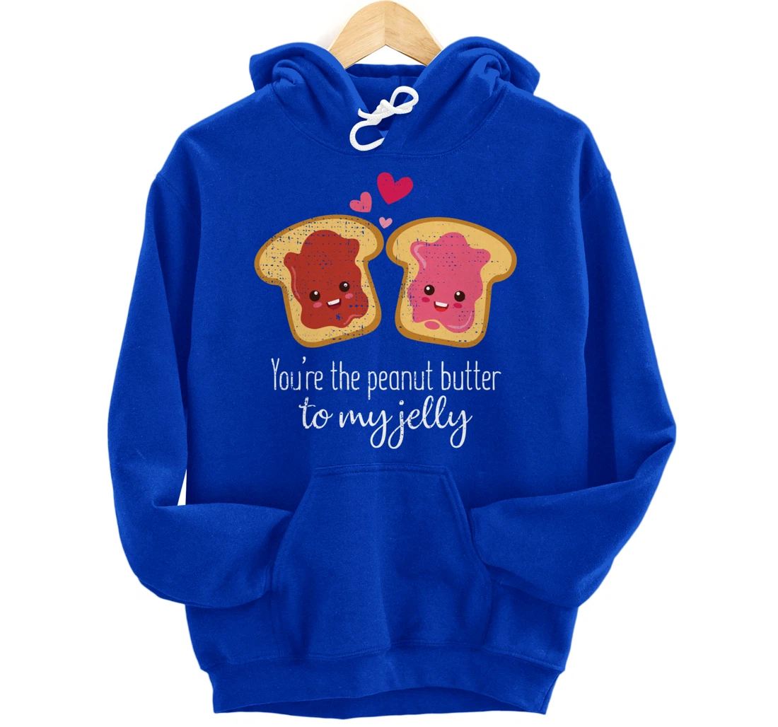 Funny Cute Jelly Sandwich Kawaii Valentines Couple Retro Pullover Hoodie