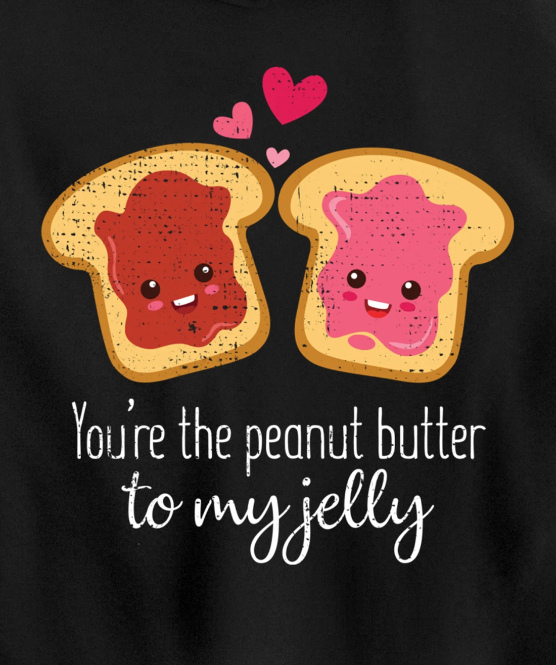 Funny Cute Jelly Sandwich Kawaii Valentines Couple Retro Pullover Hoodie