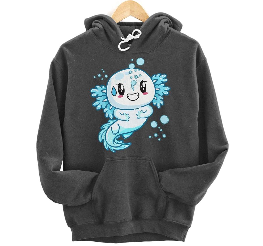 Funny Grinning Axolotl With Sweat Axolotls Lover Boys Girls Pullover Hoodie