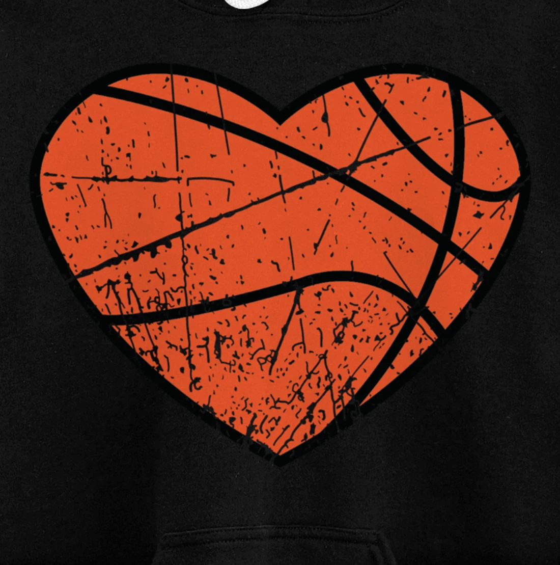Valentines Day Basketball Heart Cute Retro Vintage Grunge Pullover Hoodie