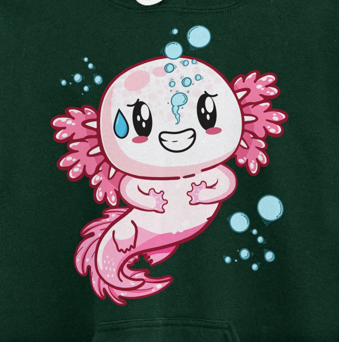Funny Grinning Axolotl With Sweat Axolotls Lover Boys Girls Pullover Hoodie
