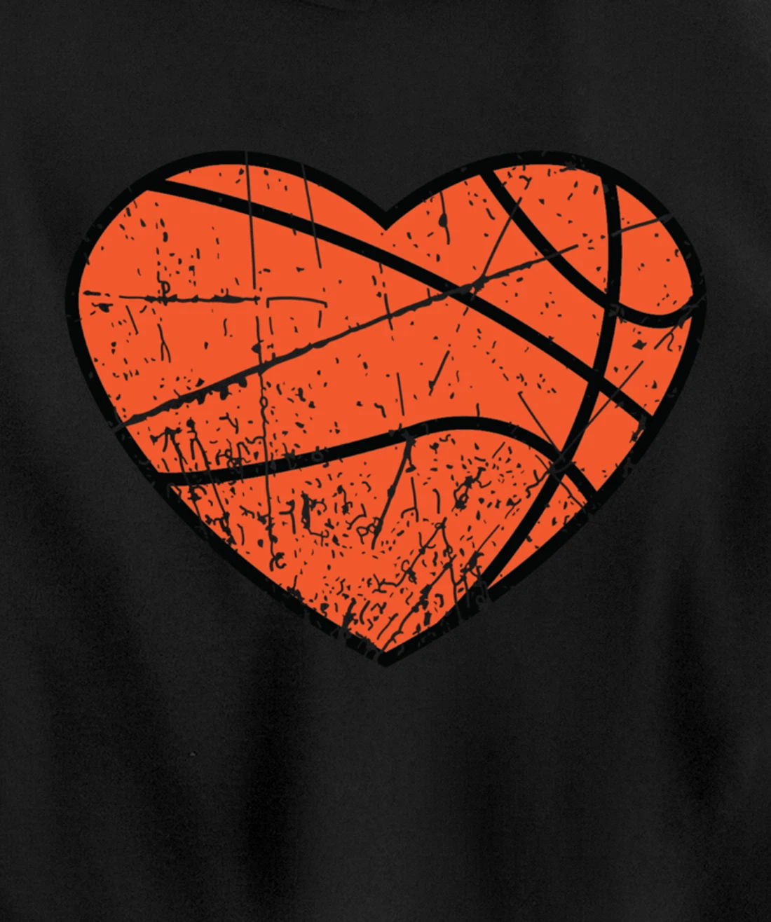 Valentines Day Basketball Heart Cute Retro Vintage Grunge Pullover Hoodie