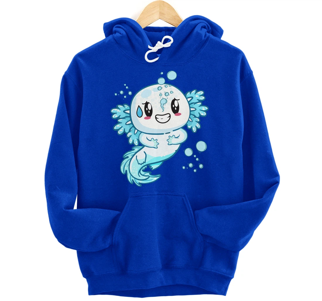 Funny Grinning Axolotl With Sweat Axolotls Lover Boys Girls Pullover Hoodie