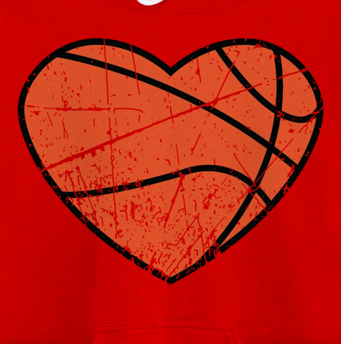 Valentines Day Basketball Heart Cute Retro Vintage Grunge Pullover Hoodie