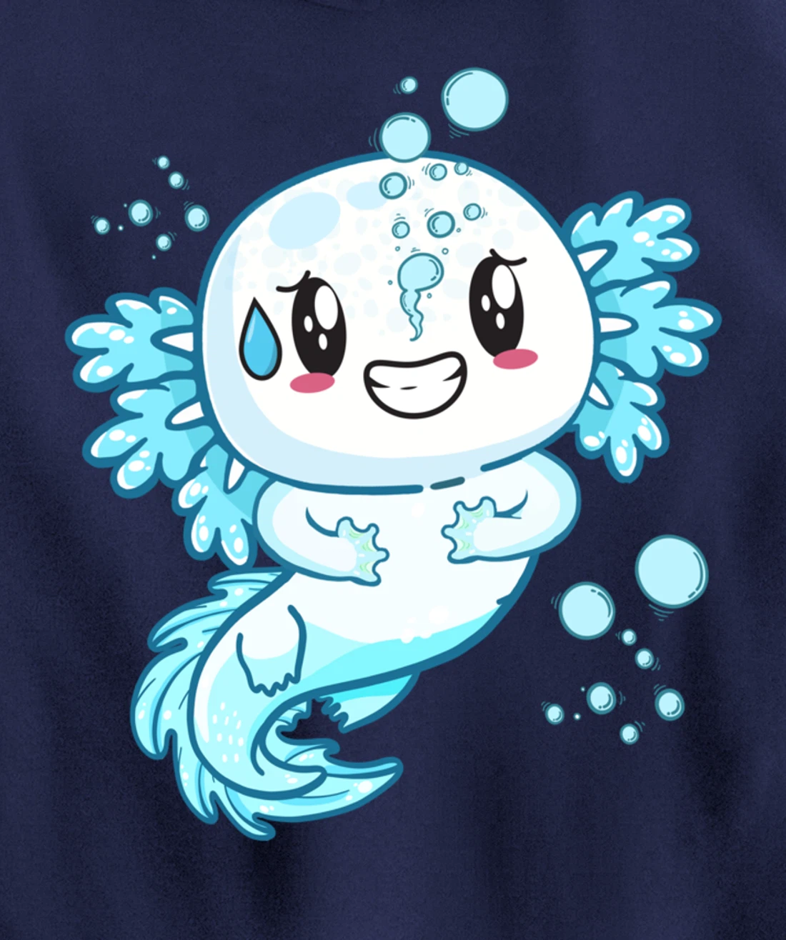 Funny Grinning Axolotl With Sweat Axolotls Lover Boys Girls Pullover Hoodie