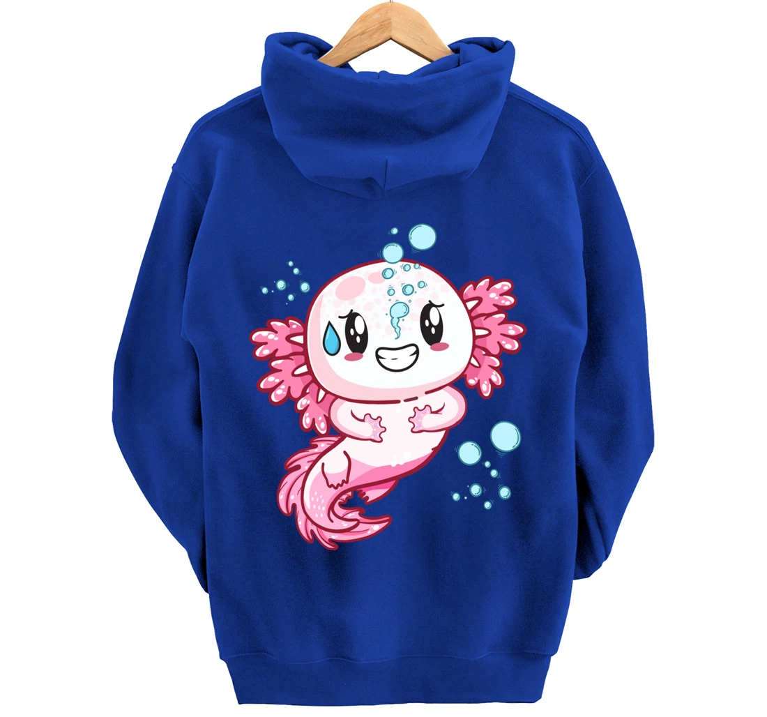 Funny Grinning Axolotl With Sweat Axolotls Lover Boys Girls Pullover Hoodie