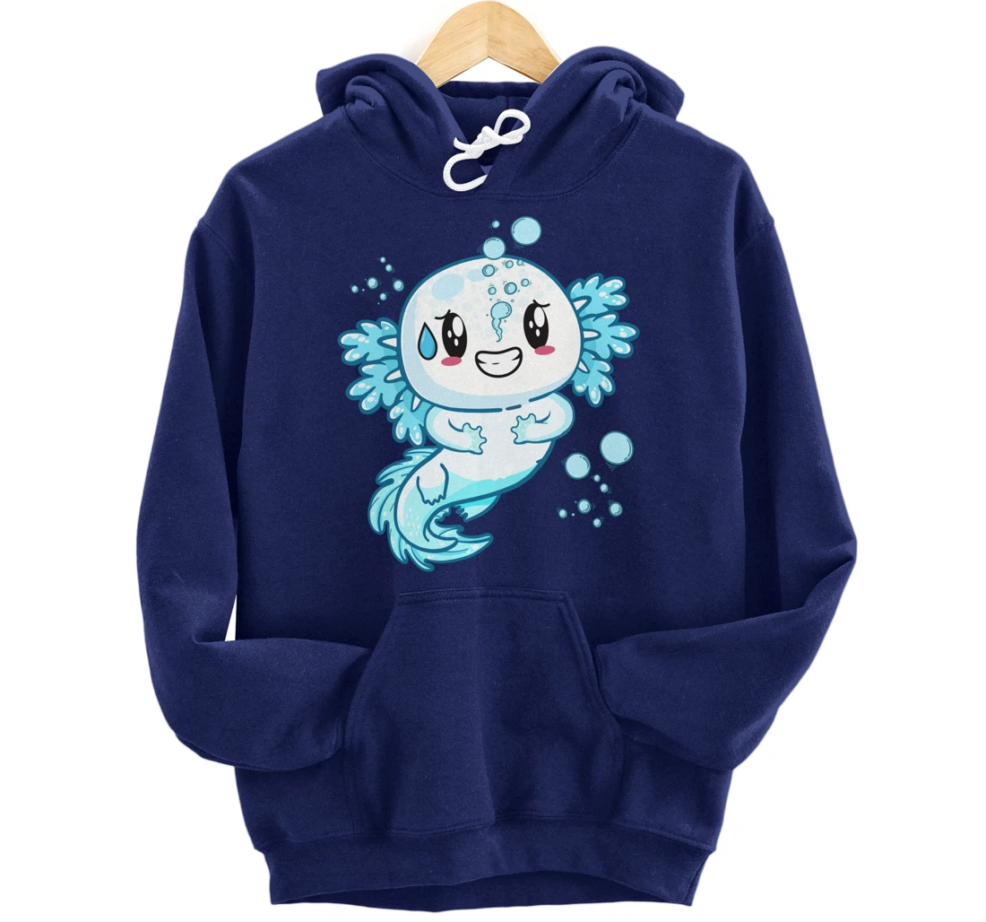 Funny Grinning Axolotl With Sweat Axolotls Lover Boys Girls Pullover Hoodie