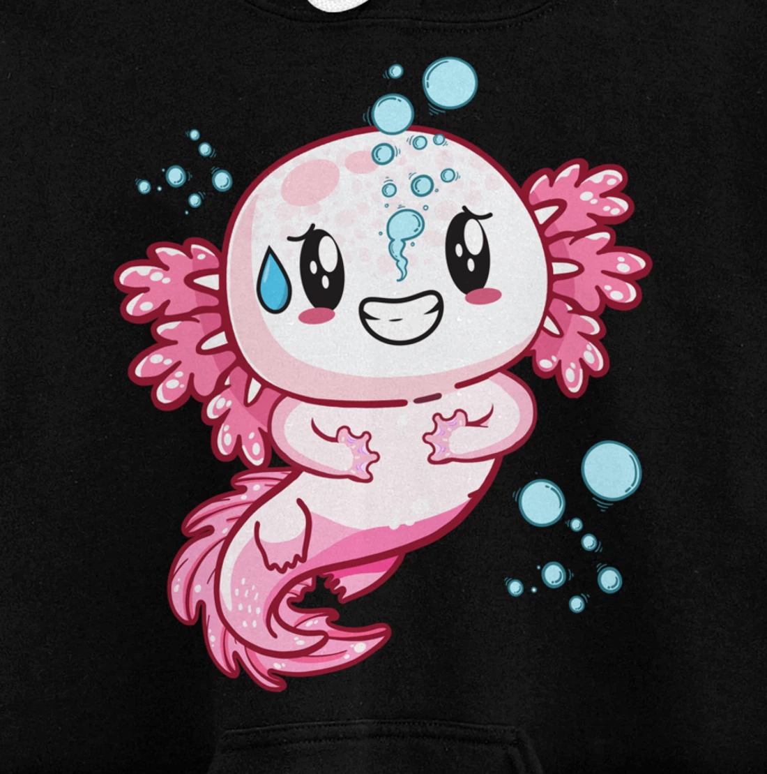 Funny Grinning Axolotl With Sweat Axolotls Lover Boys Girls Pullover Hoodie