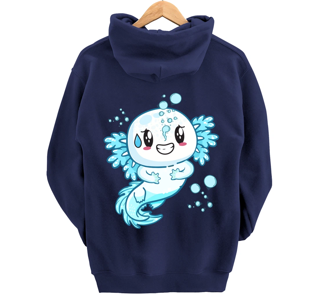 Funny Grinning Axolotl With Sweat Axolotls Lover Boys Girls Pullover Hoodie