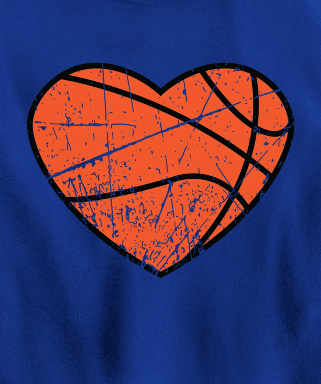 Valentines Day Basketball Heart Cute Retro Vintage Grunge Pullover Hoodie