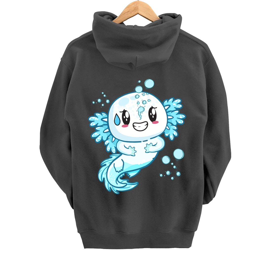 Funny Grinning Axolotl With Sweat Axolotls Lover Boys Girls Pullover Hoodie