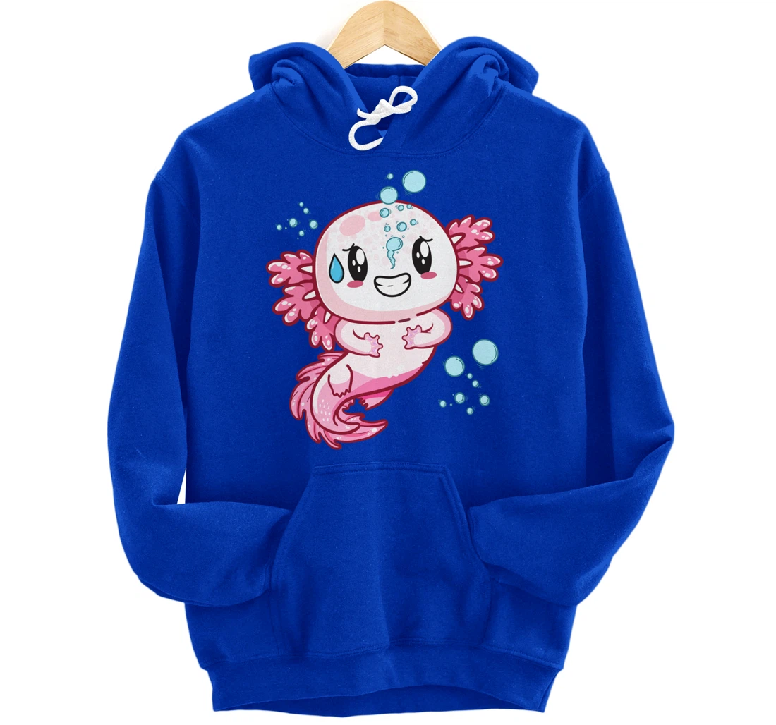 Funny Grinning Axolotl With Sweat Axolotls Lover Boys Girls Pullover Hoodie