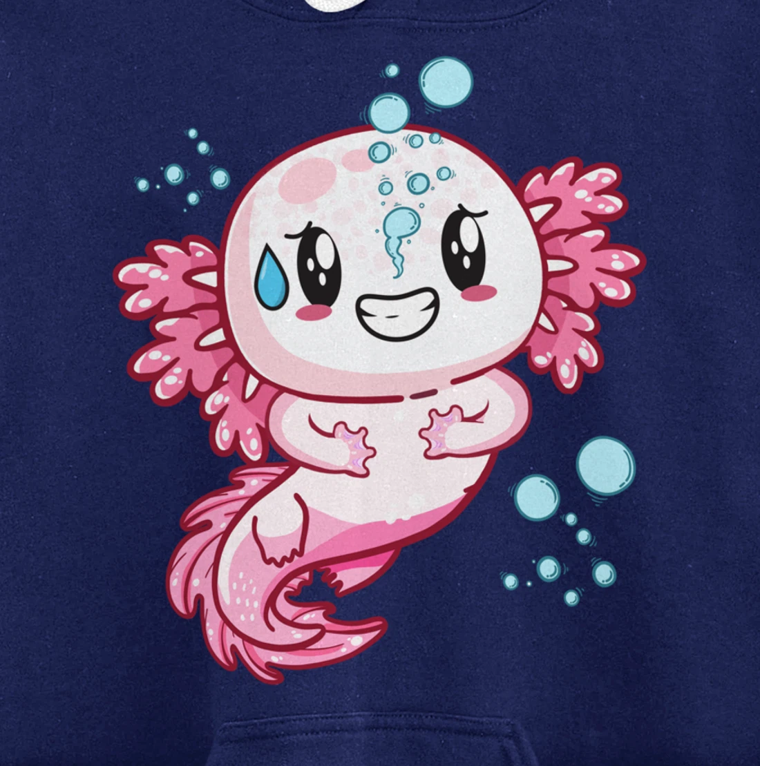 Funny Grinning Axolotl With Sweat Axolotls Lover Boys Girls Pullover Hoodie