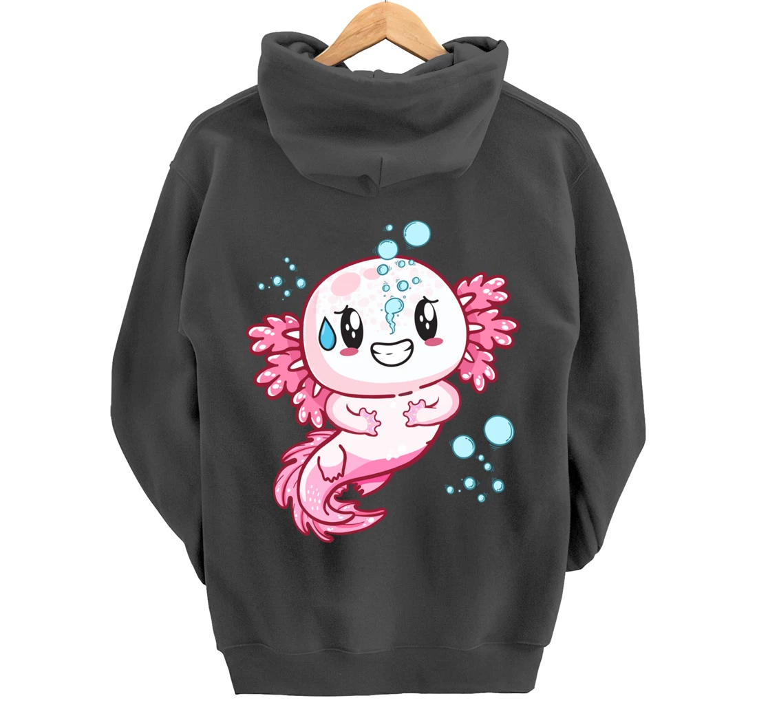 Funny Grinning Axolotl With Sweat Axolotls Lover Boys Girls Pullover Hoodie