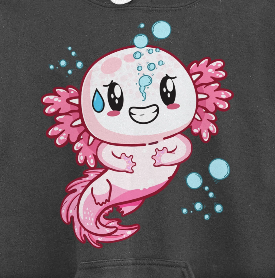 Funny Grinning Axolotl With Sweat Axolotls Lover Boys Girls Pullover Hoodie
