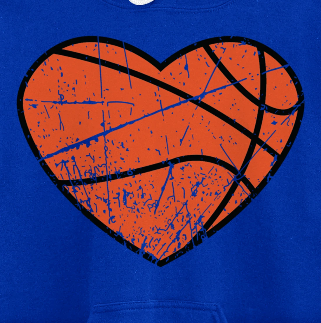 Valentines Day Basketball Heart Cute Retro Vintage Grunge Pullover Hoodie