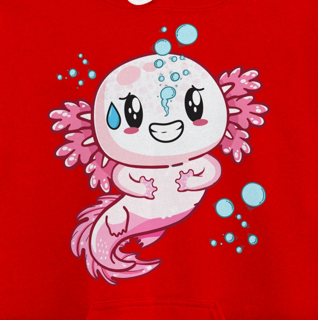 Funny Grinning Axolotl With Sweat Axolotls Lover Boys Girls Pullover Hoodie