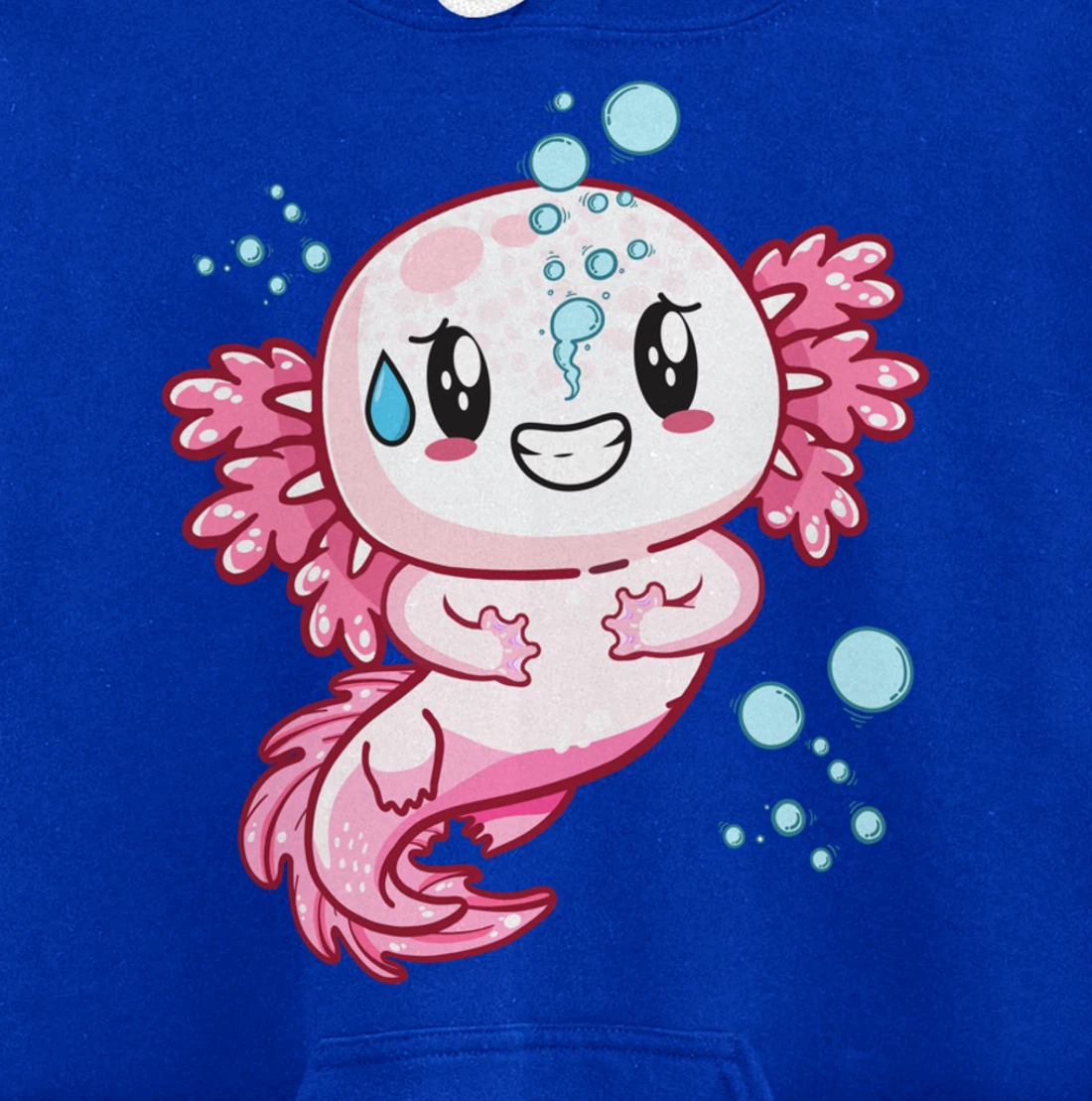 Funny Grinning Axolotl With Sweat Axolotls Lover Boys Girls Pullover Hoodie