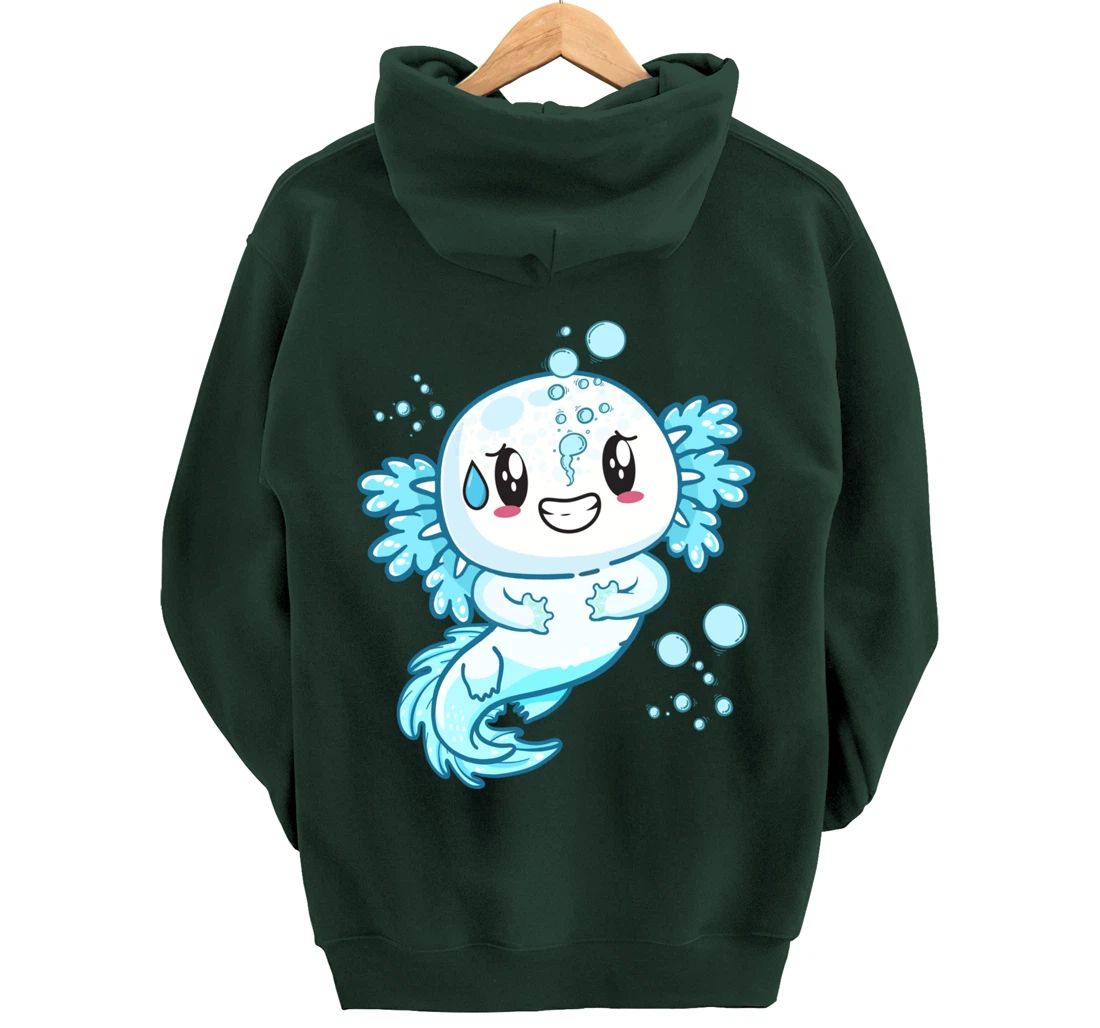 Funny Grinning Axolotl With Sweat Axolotls Lover Boys Girls Pullover Hoodie