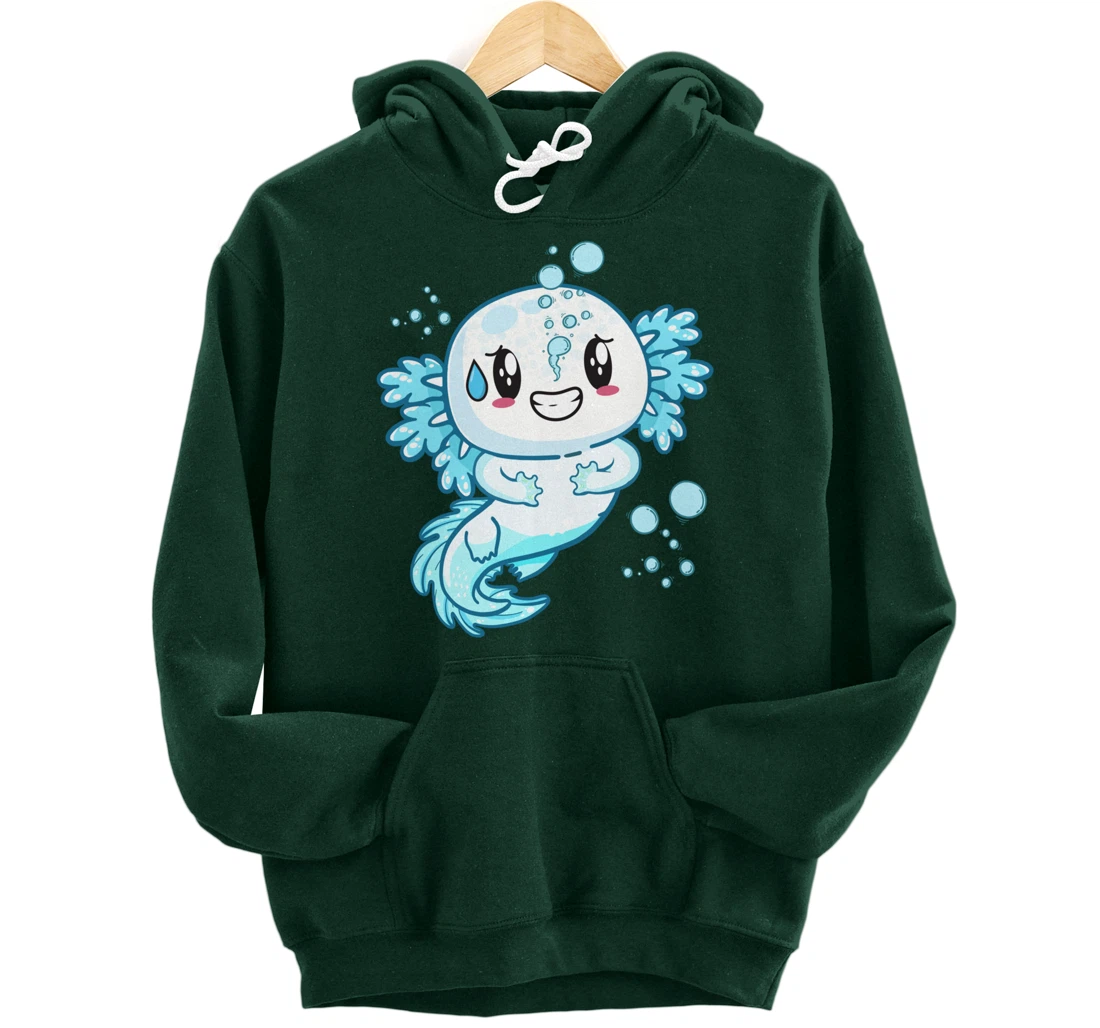 Funny Grinning Axolotl With Sweat Axolotls Lover Boys Girls Pullover Hoodie