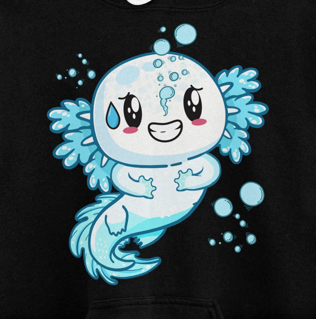 Funny Grinning Axolotl With Sweat Axolotls Lover Boys Girls Pullover Hoodie