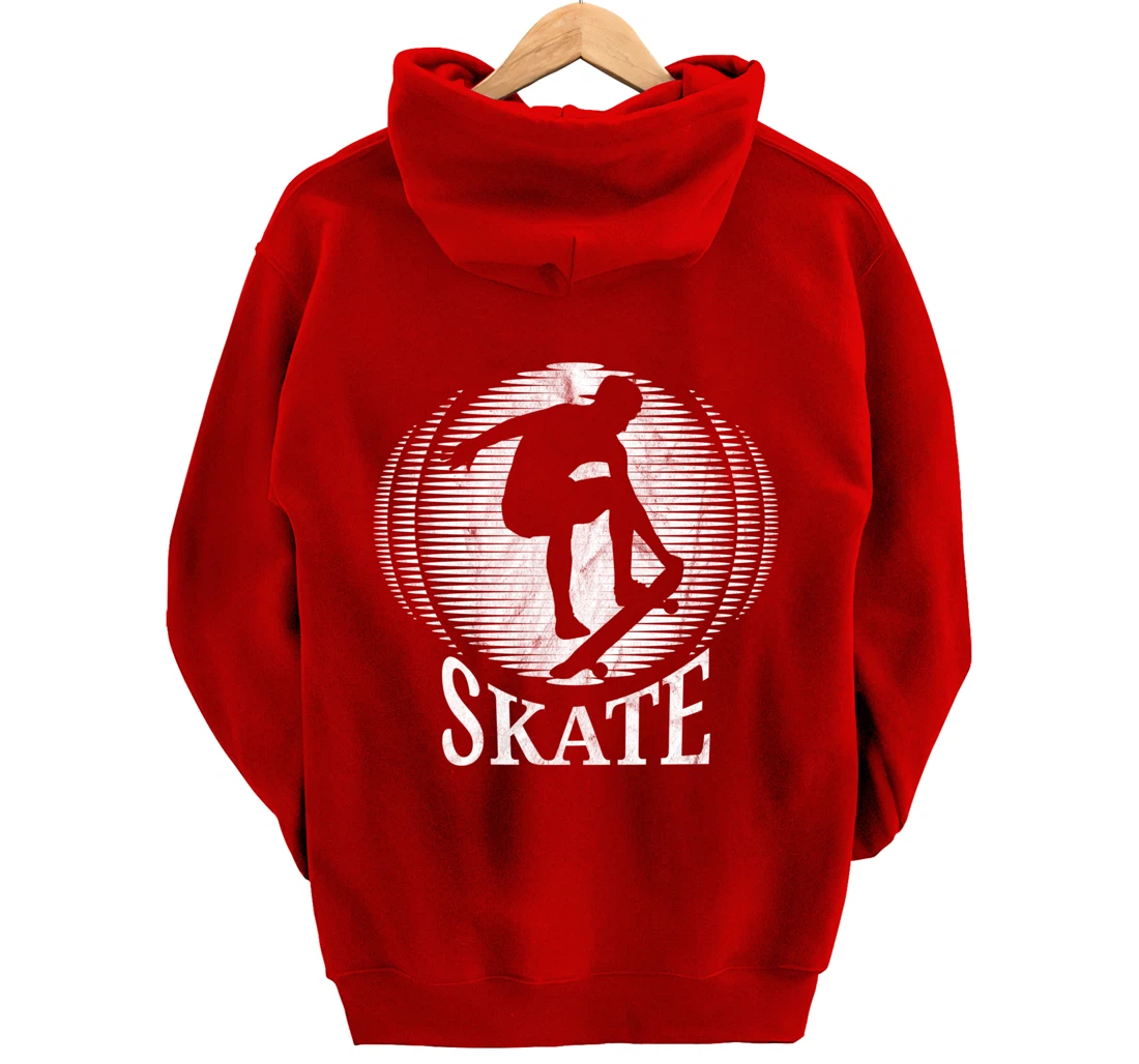 Skateboarding Skater Sunset Skate - Vintage Retro Pullover Hoodie