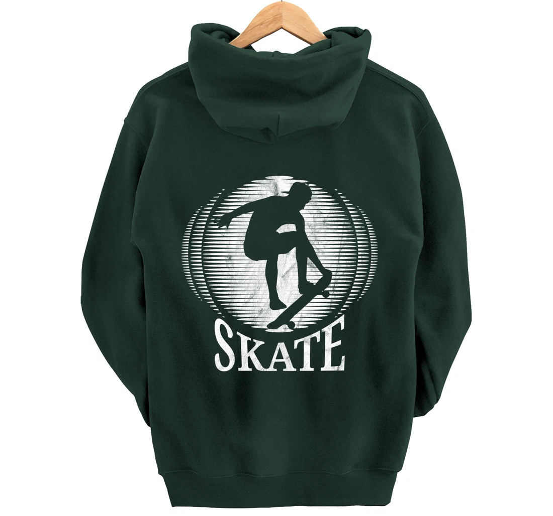 Skateboarding Skater Sunset Skate - Vintage Retro Pullover Hoodie
