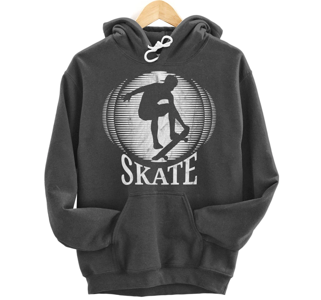 Skateboarding Skater Sunset Skate - Vintage Retro Pullover Hoodie