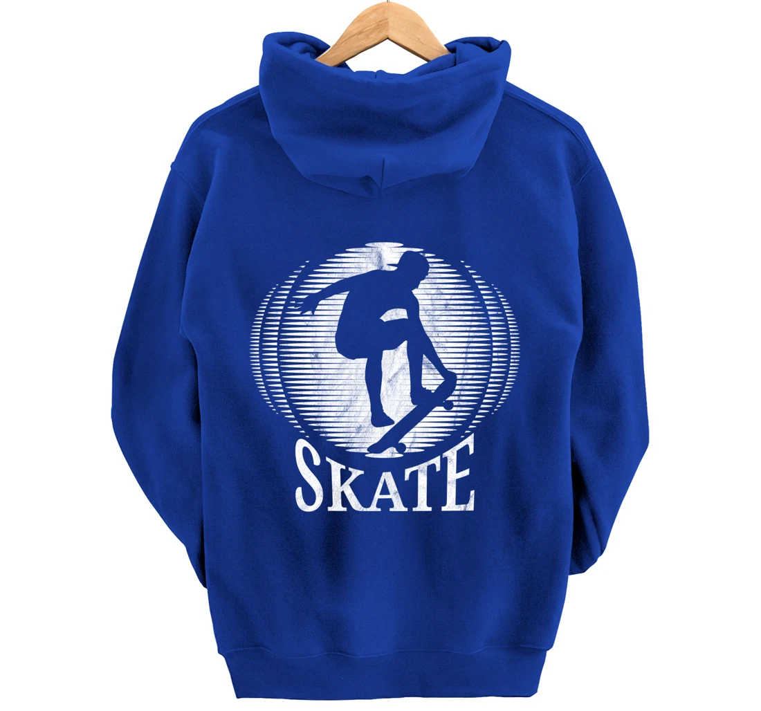 Skateboarding Skater Sunset Skate - Vintage Retro Pullover Hoodie