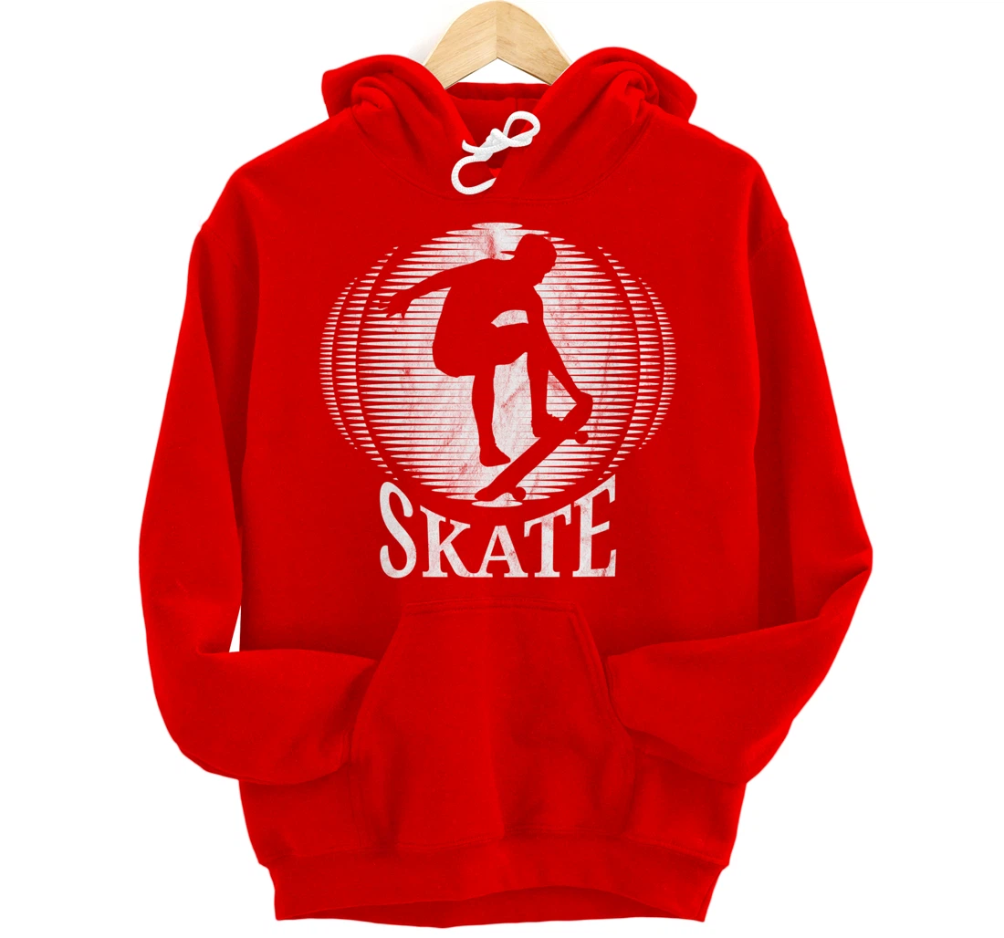 Skateboarding Skater Sunset Skate - Vintage Retro Pullover Hoodie